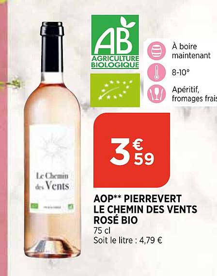 aop pierrevert le chemin des vents rosé bio