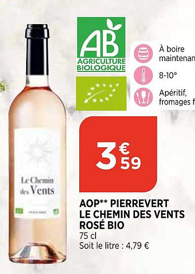 aop pierrevert le chemin des vents rosé bio