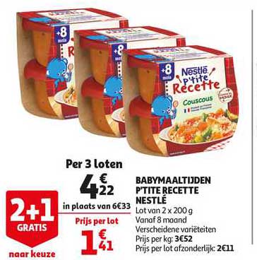 babymaaltijden p'tite recette nestlé