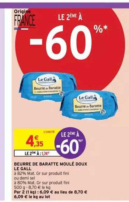 beurre de baratte moulé doux le gall
