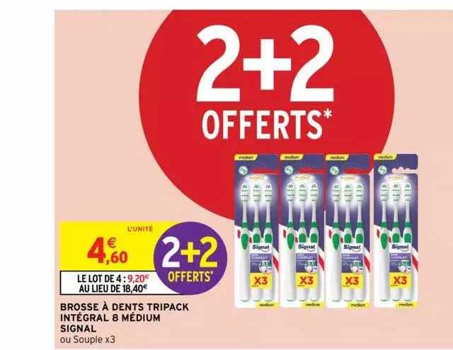 Brosse à Dents Tripack Intégral 8 Médium Signal