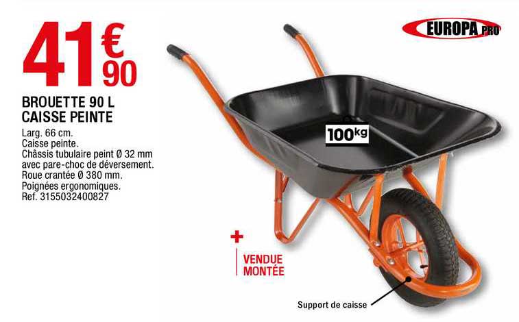 brouette 90 l caisse peinte