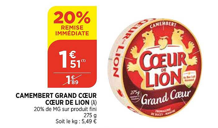 Camembert Grand Cœur Cœur De Lion