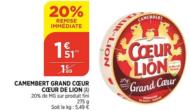 Camembert Grand Cœur Cœur De Lion