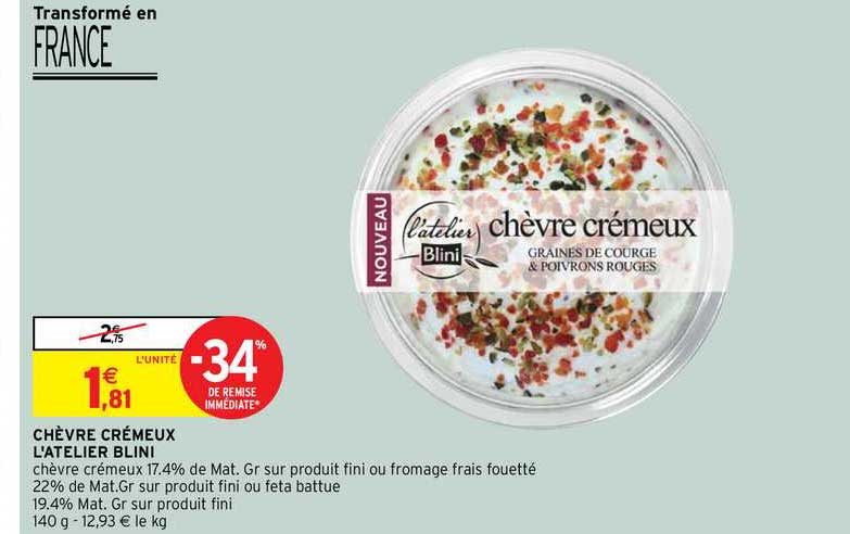 chèvre crémeux l'atelier blini