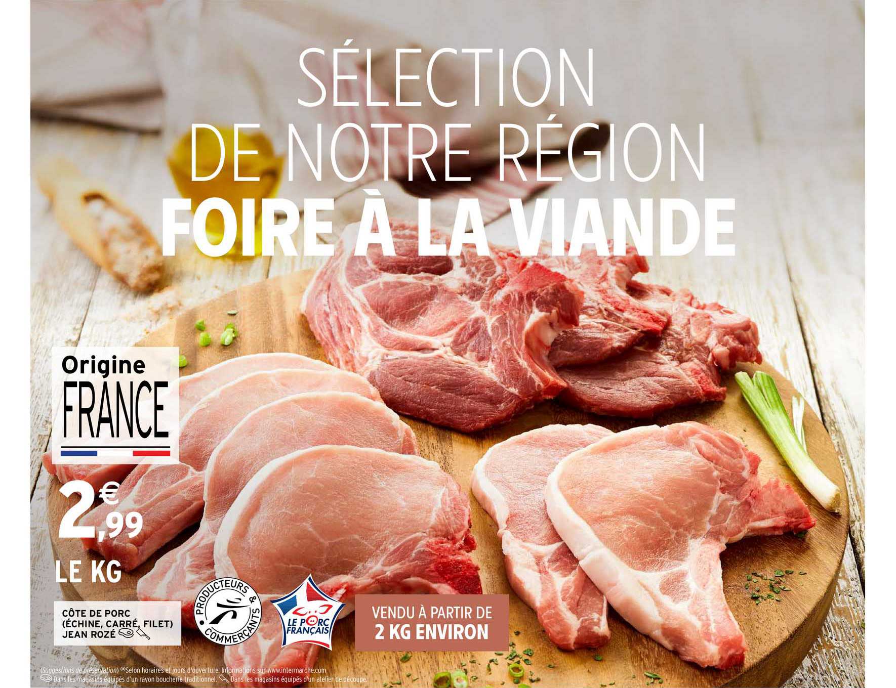 côte de porc (échine, carré, filet) jean rozé