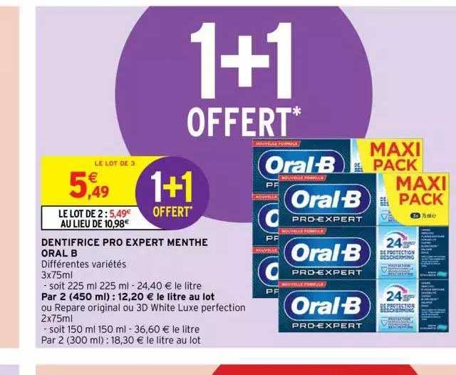 dentifrice pro expert menthe oral b