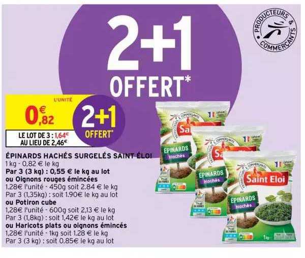 épinards hachés surgelés saint éloi