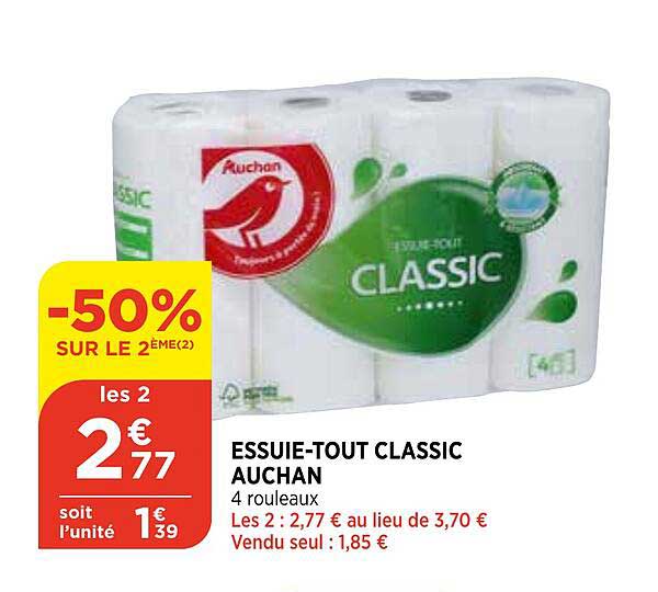 essuie-tout classic auchan