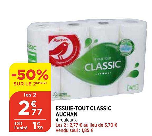essuie-tout classic auchan