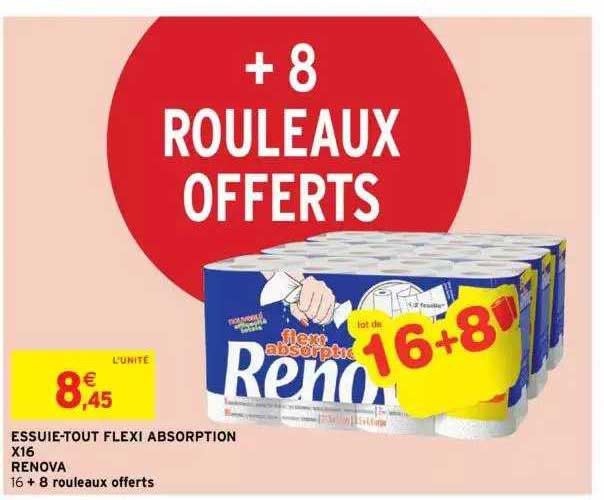 essuie-tout flexi absorption x16 renova