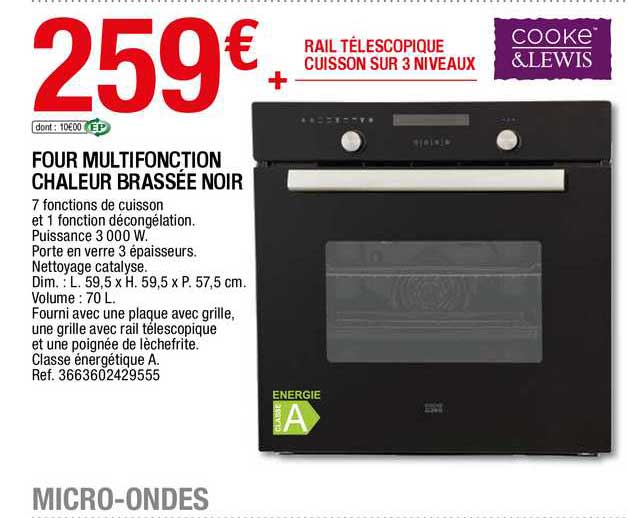 four multifonction chaleur brassée noir cooke & lewis