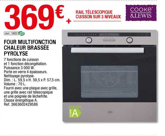 four multifonction chaleur brassée pyrolyse cooke & lewis