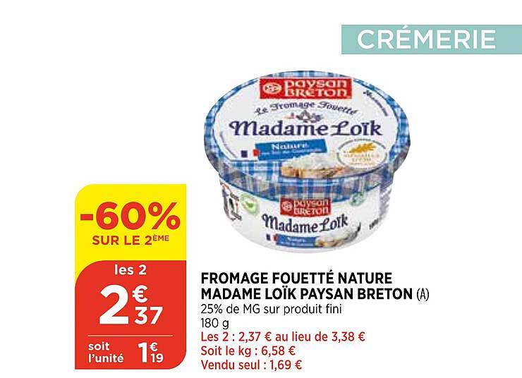 fromage fouetté nature madame loïk paysan breton