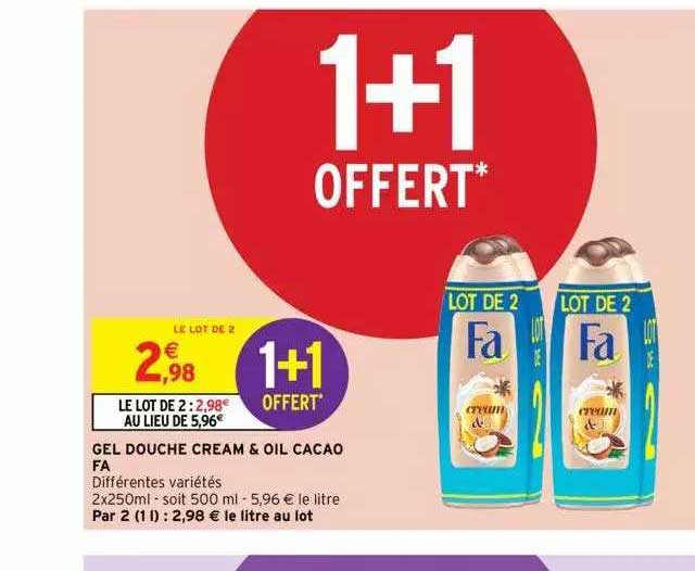 gel douche cream & oil cacao fa