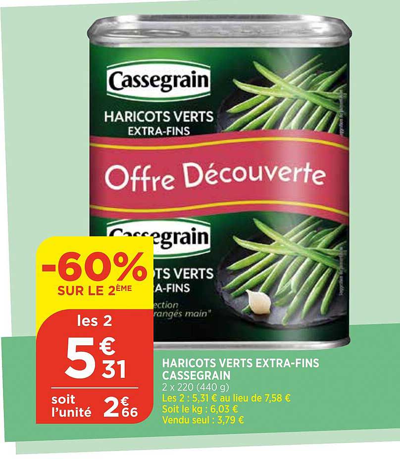 haricots verts extra-fins cassegrain