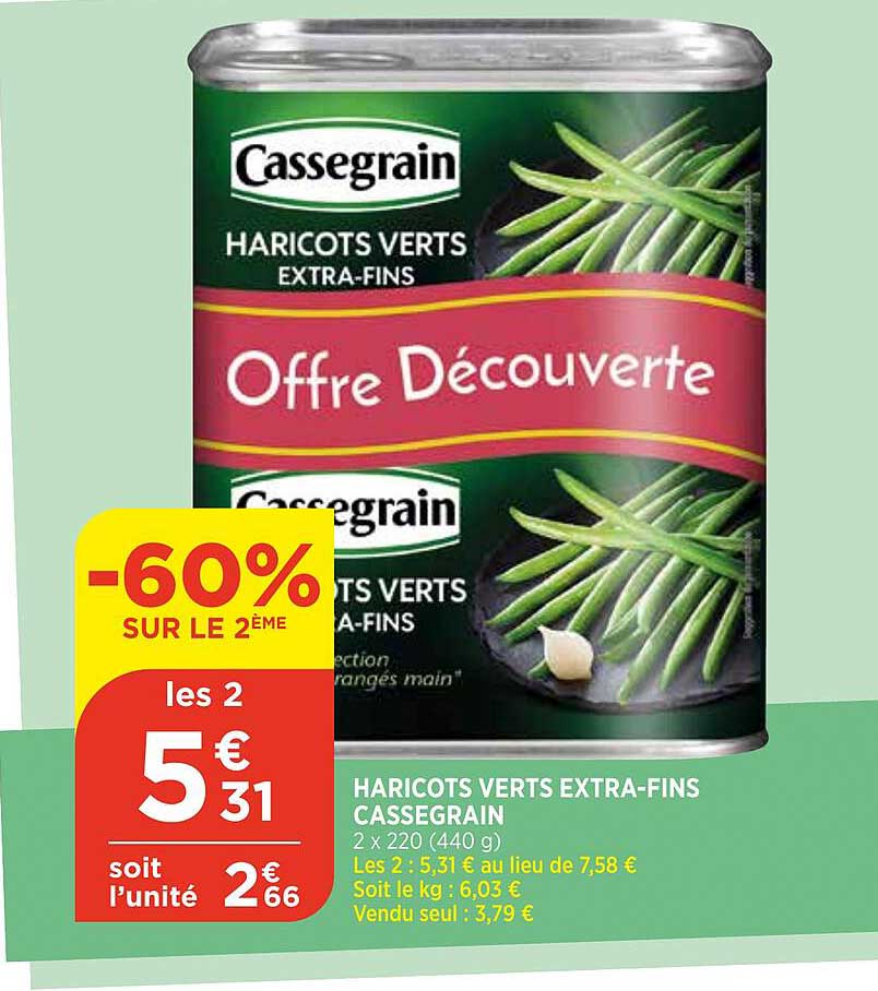 haricots verts extra-fins cassegrain