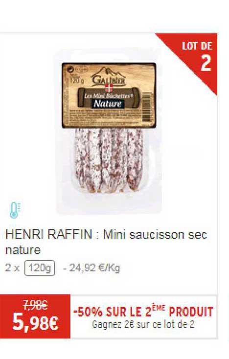 henri raffin : mini saucisson sec nature