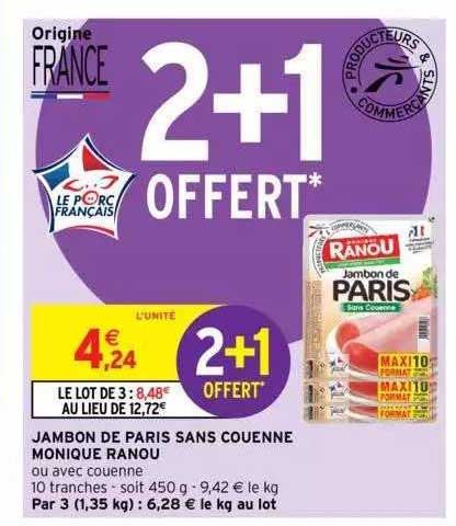 jambon de paris sans couenne monique ranou