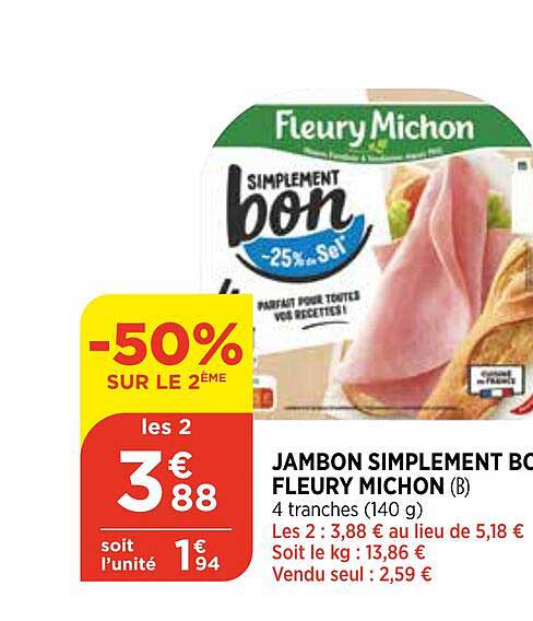 jambon simplement bon fleury michon