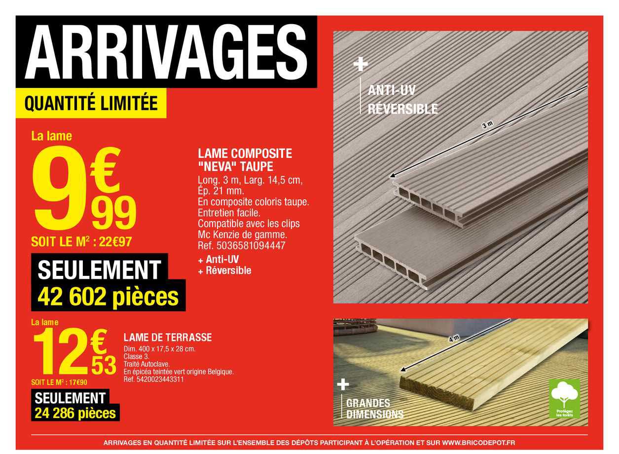 Lame Composite "neva" Taupe, Lame De Terrasse