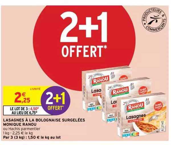 lasagne à la bolognaise surgelées monique ranou