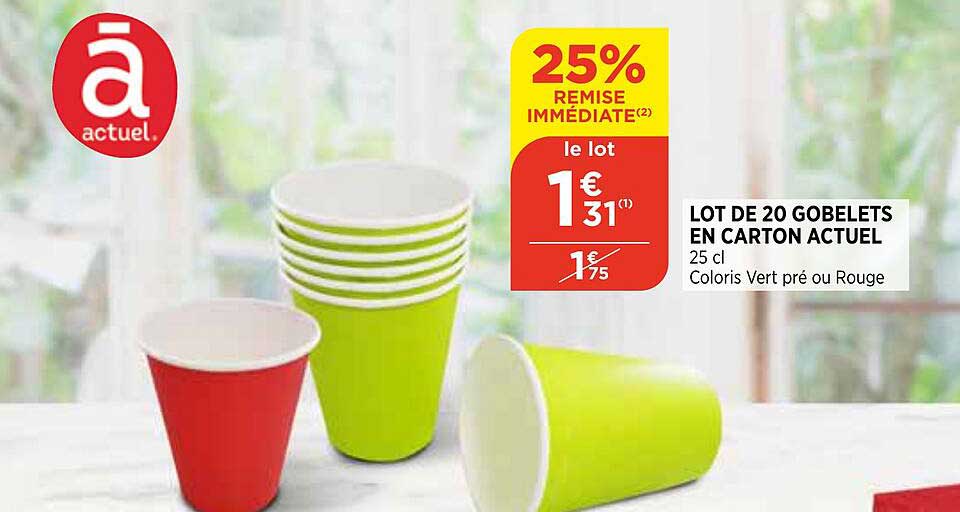 Lot De 20 Gobelets En Carton Actuel