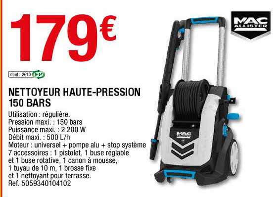 nettoyeur haute-pression 150 bars mac allister