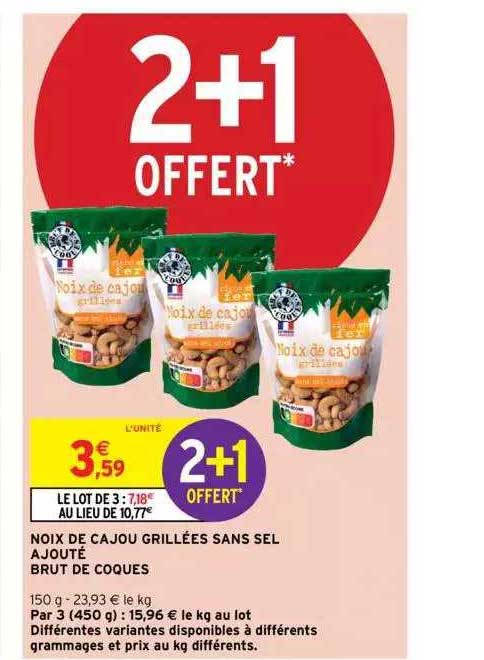 noix de cajou grillées sans sel ajouté brut de coques