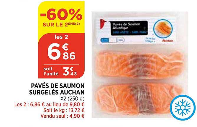 Pavés De Saumon Surgelés Auchan