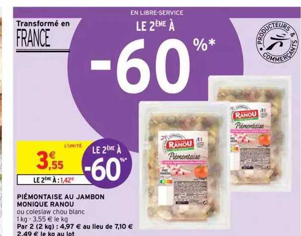 piémontaise au jambon monique ranou
