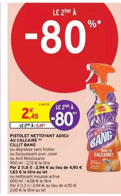 pistolet nettoyant adieu au calcaire cillit bang