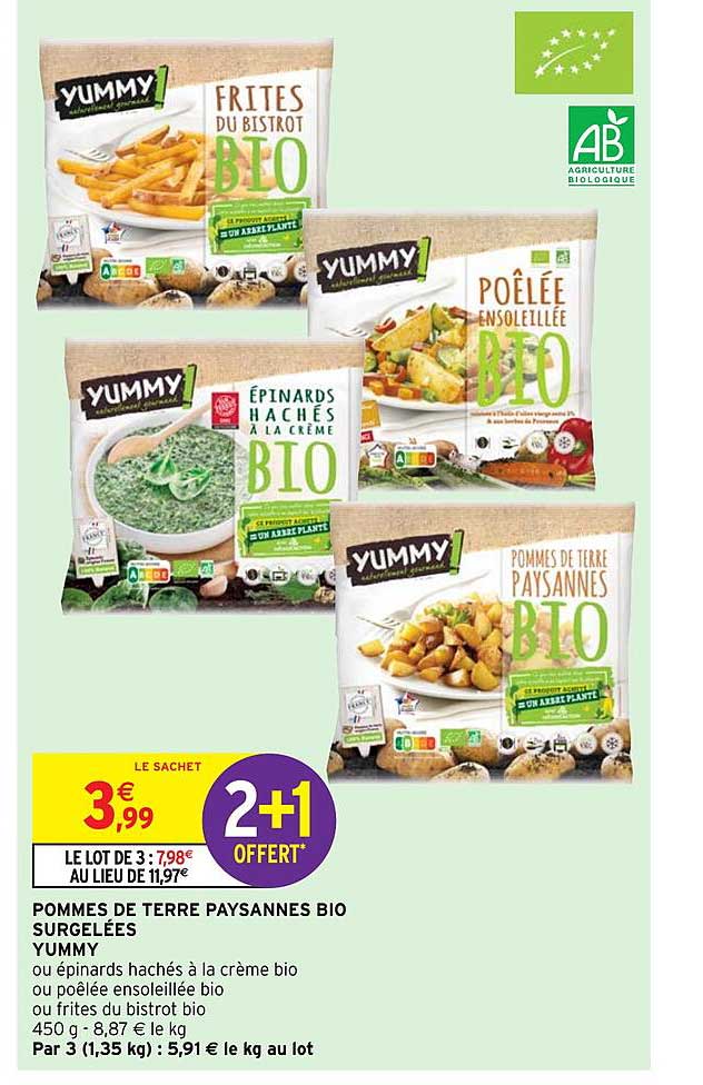 pommes de terre paysannes bio surgelées yummy