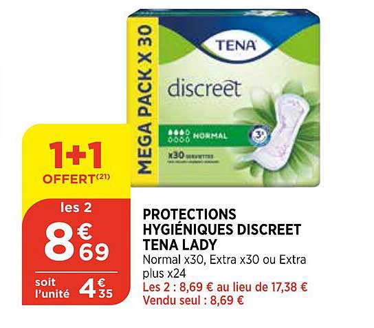 protections hygiéniques discreet tena lady