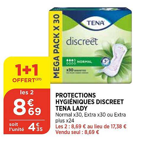 protections hygiéniques discreet tena lady