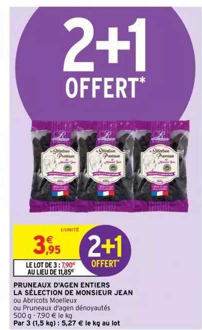 pruneaux d'agen entiers la sélection de monsieur jean