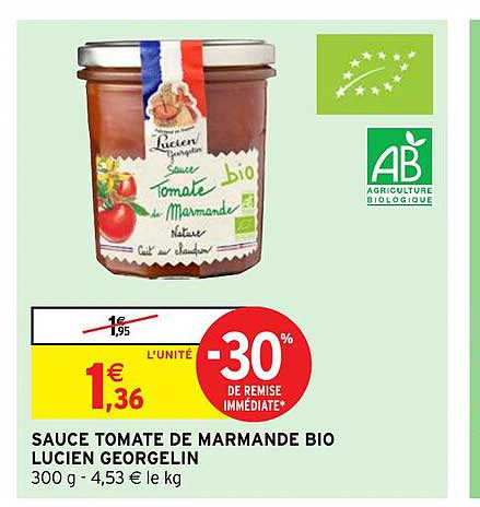 sauce tomate de marmande bio lucien georgelin