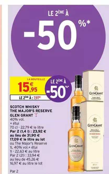 scotch whisky the major's reserve glen grant