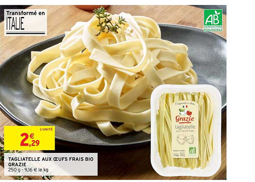 tagliatelle aux oeufs frais bio grazie
