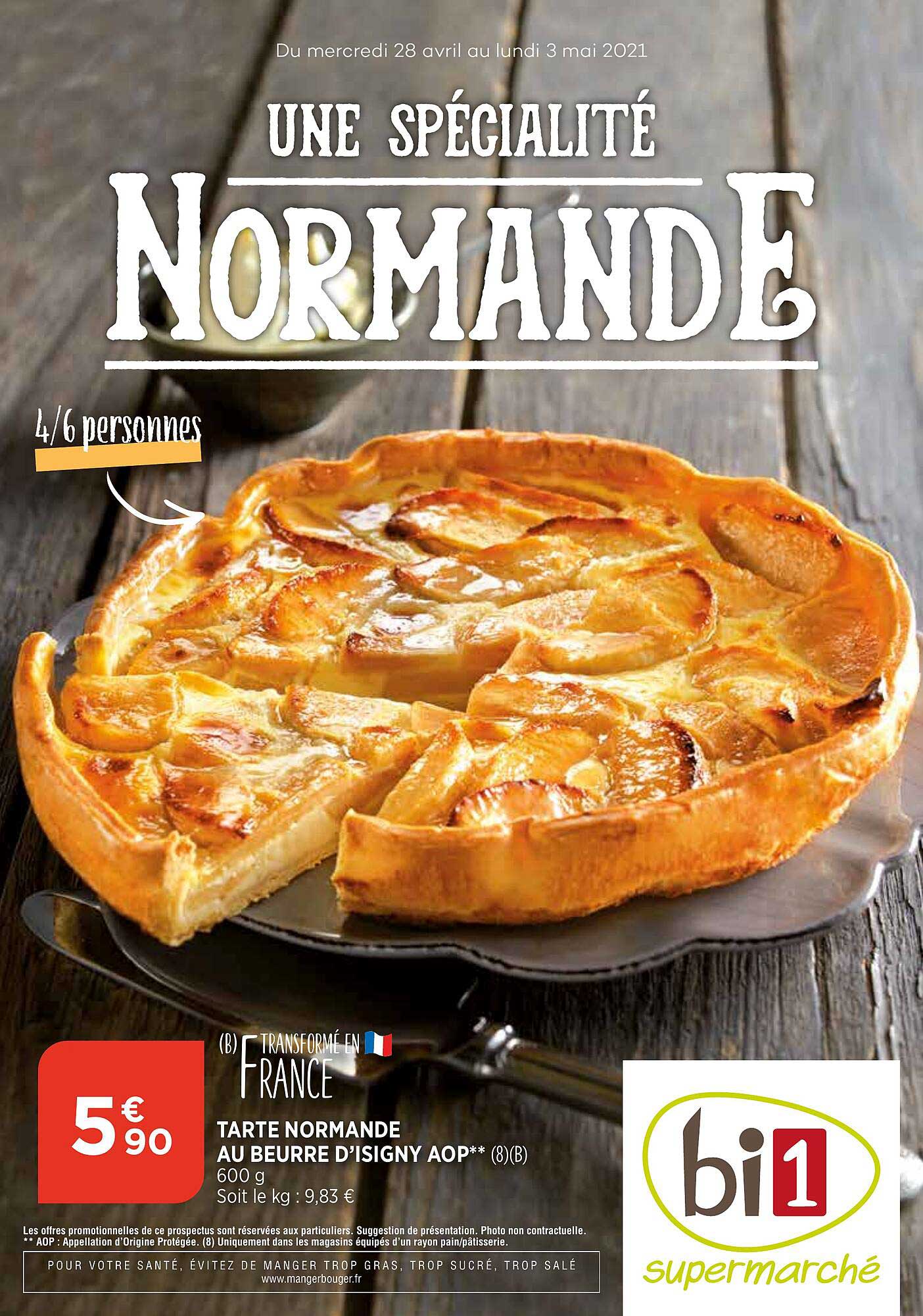 tarte normande au beurre d'isigny aop
