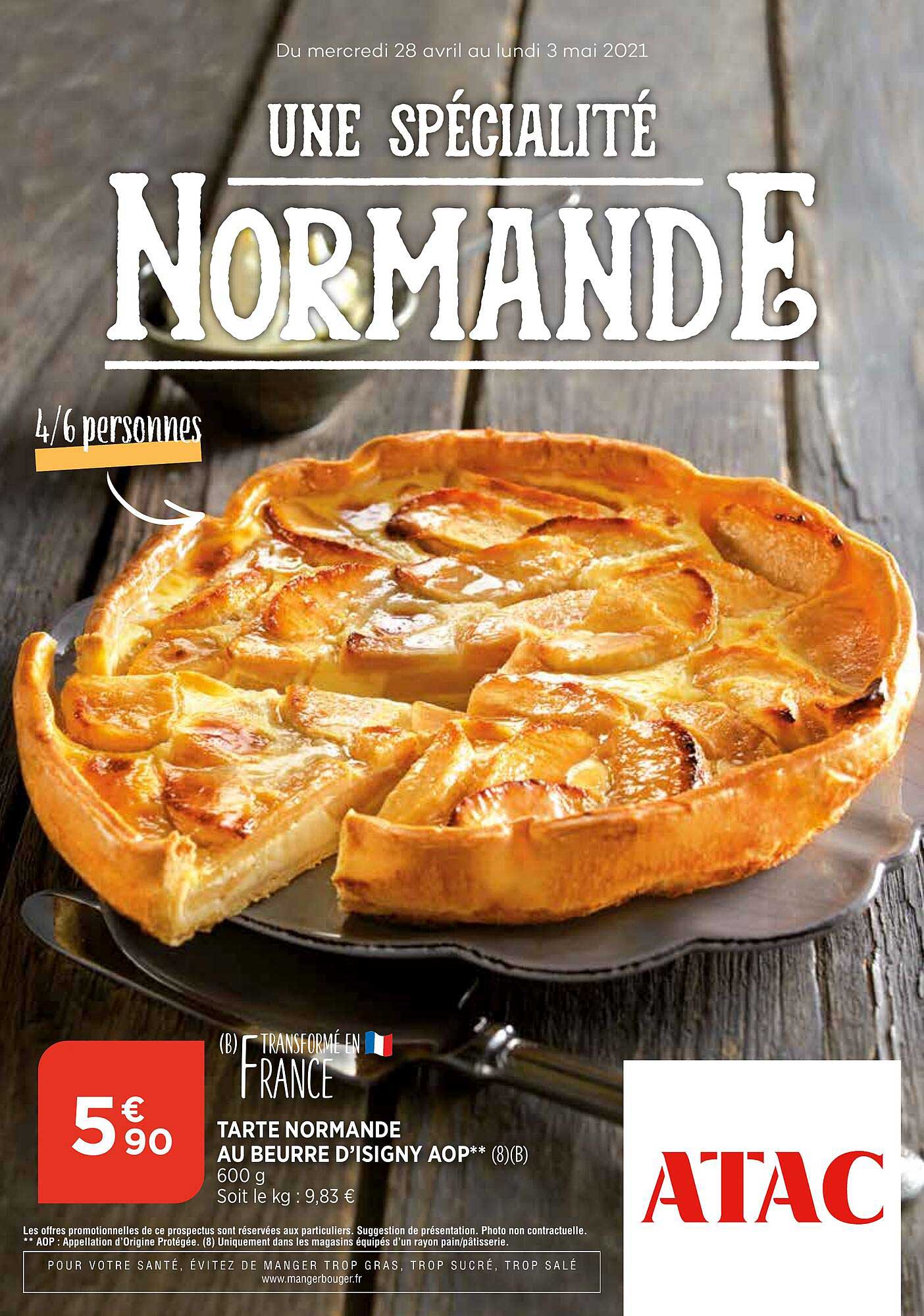 tarte normande au beurre d'isigny aop