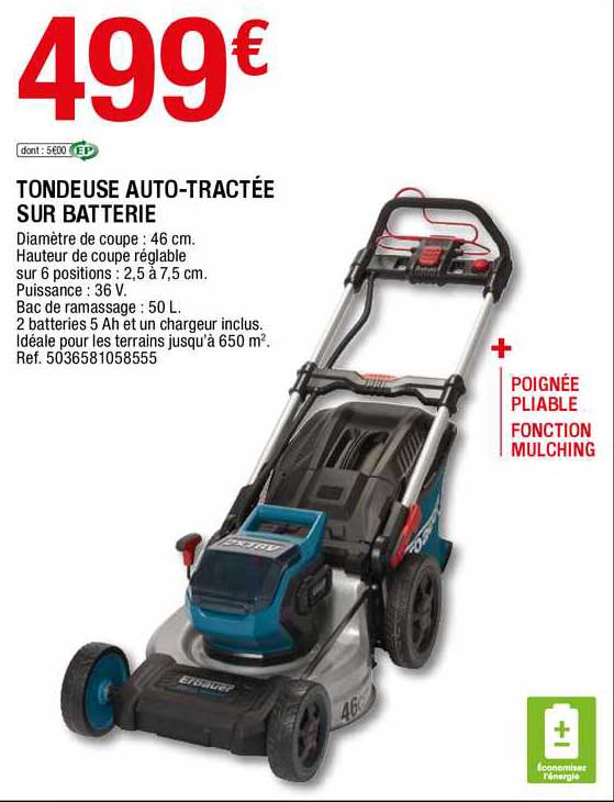 tondeuse auto-tractée sur batterie