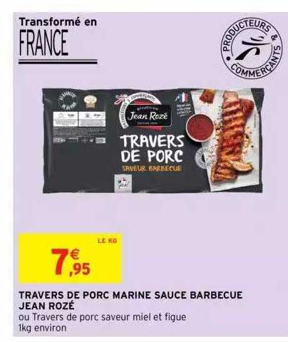 travers de porc marine sauce barbecue jean rozé