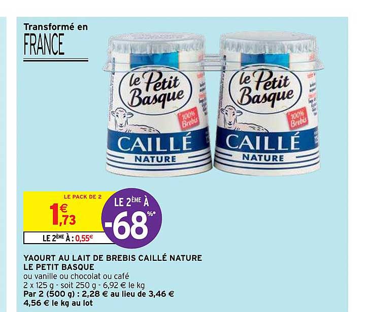 yaourt au lait de brebis caillé nature le petit basque