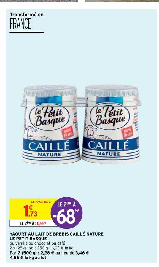 yaourt au lait de brebis caillé nature le petit basque