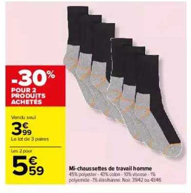 mi-chaussettes de travail homme