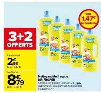 nettoyant multi usage mr propre 3+2 offerts