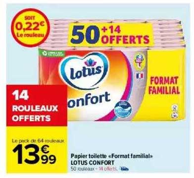 Paper Toilette Format Familial Lotus Confort