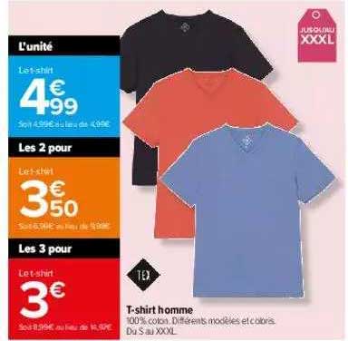 t-shirt homme tex