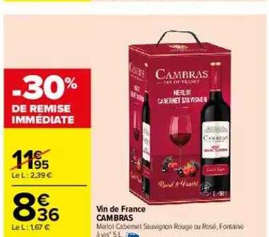Vin De France Cambras -30% Remise Immédiate